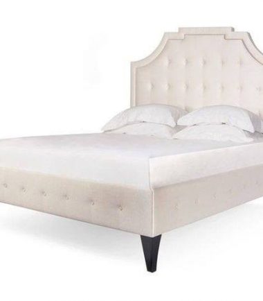 Ashraf Furniture Double white fabric bed for your bedroom